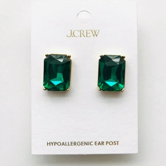 NWT J.Crew Crystal stud earrings - Picture 3 of 3